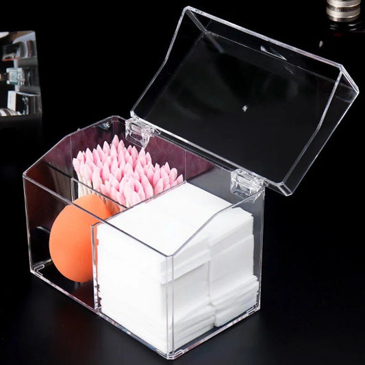 Acrylic Cotton Swab Storage Holder Box Portable Transparent Makeup Medicine Cotton Pad Cosmetic Container Jewelry Organizer Case