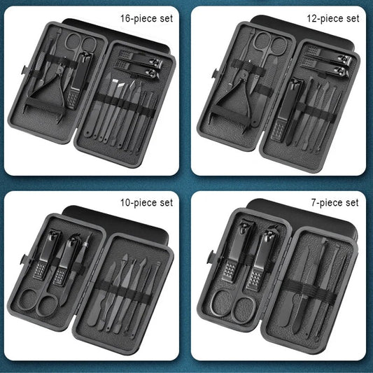 7/10//12/16/18 Pcs Nail care Manicure set Cutters Nail Clipper Set Household Stainless Steel Ear Spoon Nail Clippers Pedicure Nail Scis New